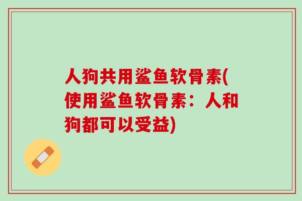 人狗共用鲨鱼软骨素(使用鲨鱼软骨素：人和狗都可以受益)