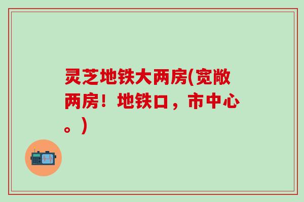 灵芝地铁大两房(宽敞两房！地铁口，市中心。)