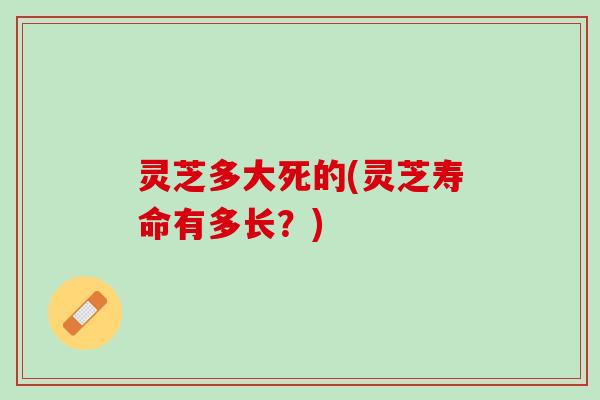 灵芝多大死的(灵芝寿命有多长？)