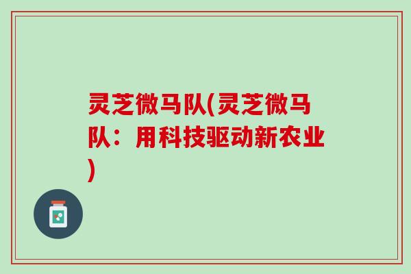 灵芝微马队(灵芝微马队：用科技驱动新农业)