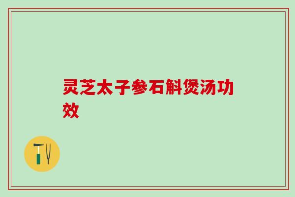灵芝太子参石斛煲汤功效