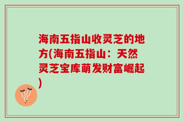 海南五指山收灵芝的地方(海南五指山：天然灵芝宝库萌发财富崛起)