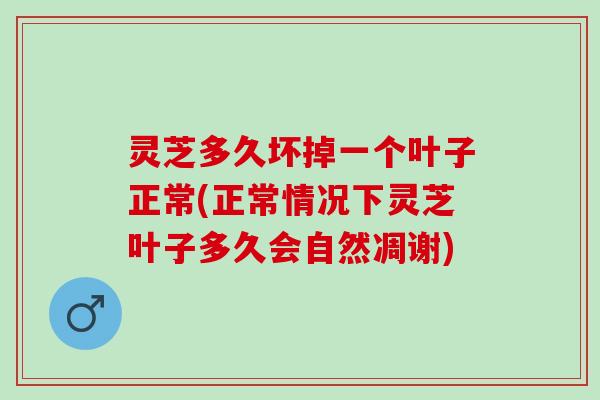 灵芝多久坏掉一个叶子正常(正常情况下灵芝叶子多久会自然凋谢)