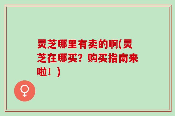 灵芝哪里有卖的啊(灵芝在哪买?购买指南来啦!) 灵芝哪里有卖的啊(灵芝在哪买?购买指南来啦!)