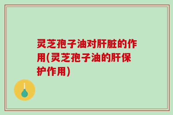 灵芝孢子油对肝脏的作用(灵芝孢子油的肝保护作用)