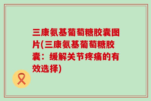 三康氨基葡萄糖胶囊图片(三康氨基葡萄糖胶囊：缓解关节疼痛的有效选择)