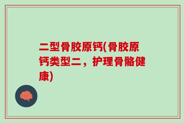 二型骨胶原钙(骨胶原钙类型二，护理骨骼健康)
