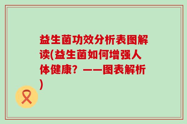 益生菌功效分析表图解读(益生菌如何增强人体健康？——图表解析)