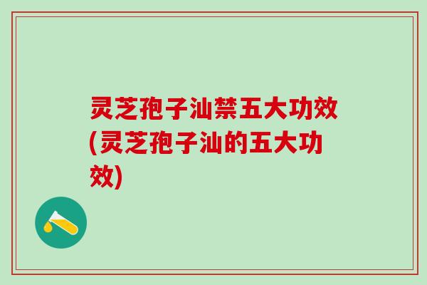 灵芝孢子汕禁五大功效(灵芝孢子汕的五大功效)