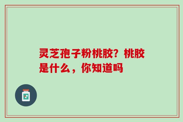 灵芝孢子粉桃胶？桃胶是什么，你知道吗