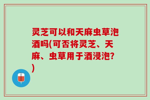 灵芝可以和天麻虫草泡酒吗(可否将灵芝、天麻、虫草用于酒浸泡？)