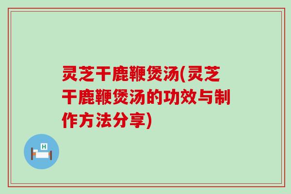 灵芝干鹿鞭煲汤(灵芝干鹿鞭煲汤的功效与制作方法分享)