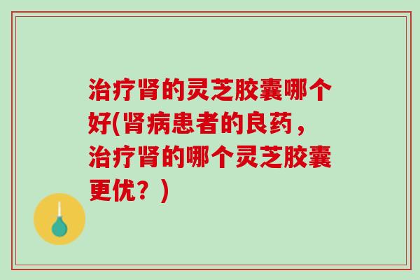 治疗肾的灵芝胶囊哪个好(肾病患者的良药，治疗肾的哪个灵芝胶囊更优？)