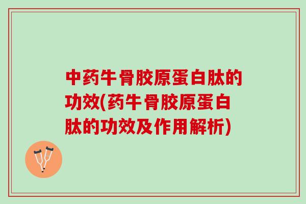 中药牛骨胶原蛋白肽的功效(药牛骨胶原蛋白肽的功效及作用解析)