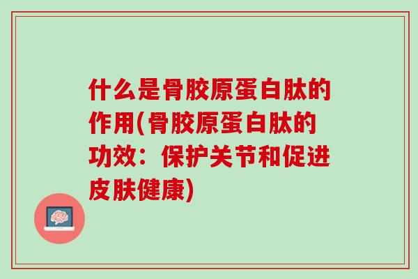 什么是骨胶原蛋白肽的作用(骨胶原蛋白肽的功效：保护关节和促进皮肤健康)