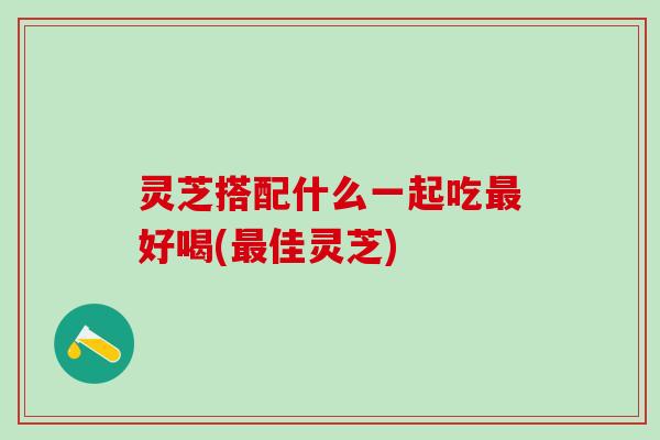灵芝搭配什么一起吃最好喝(最佳灵芝)