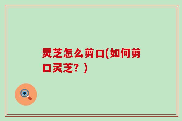 灵芝怎么剪口(如何剪口灵芝？)