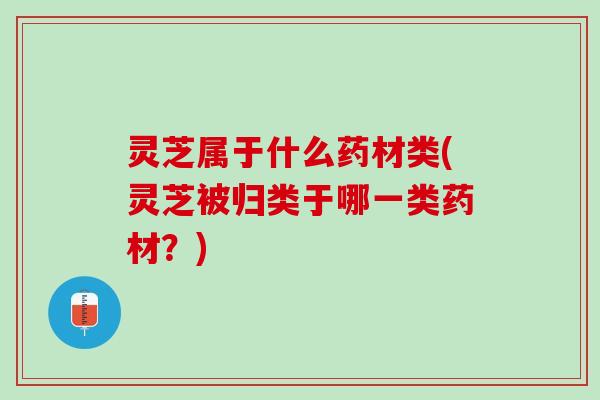 灵芝属于什么药材类(灵芝被归类于哪一类药材？)