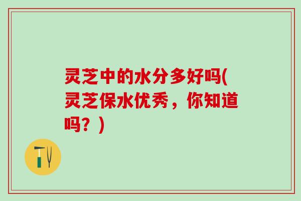 灵芝中的水分多好吗(灵芝保水优秀，你知道吗？)