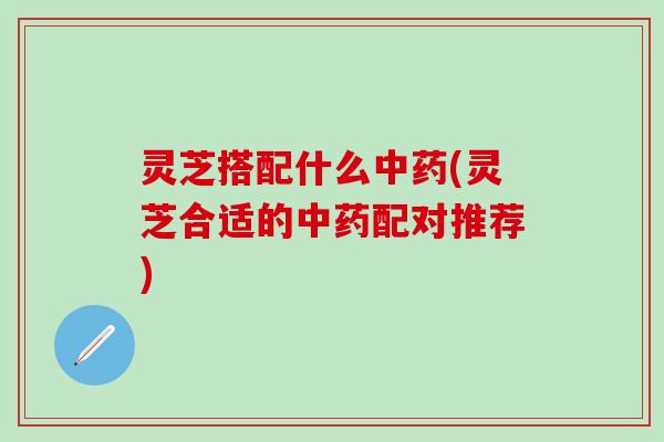 灵芝搭配什么中药(灵芝合适的中药配对推荐)