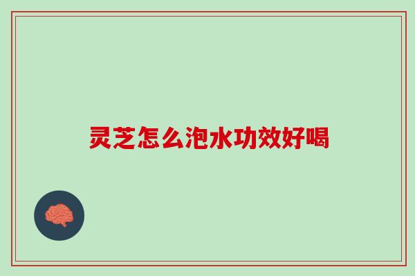 灵芝怎么泡水功效好喝