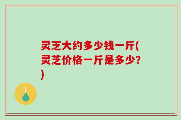 灵芝大约多少钱一斤(灵芝价格一斤是多少？)