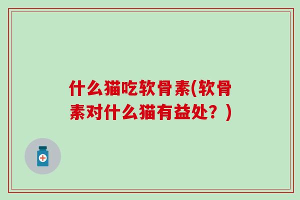 什么猫吃软骨素(软骨素对什么猫有益处？)