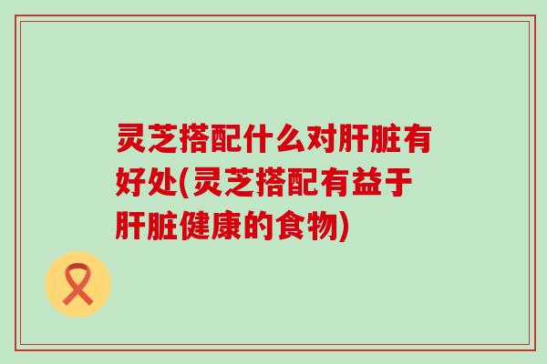 灵芝搭配什么对肝脏有好处(灵芝搭配有益于肝脏健康的食物)