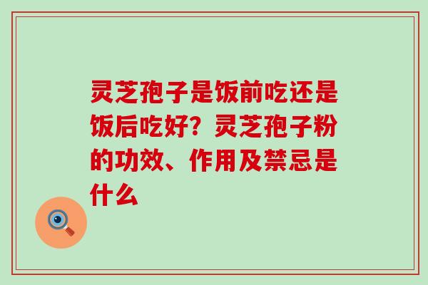 灵芝孢子是饭前吃还是饭后吃好？灵芝孢子粉的功效、作用及禁忌是什么