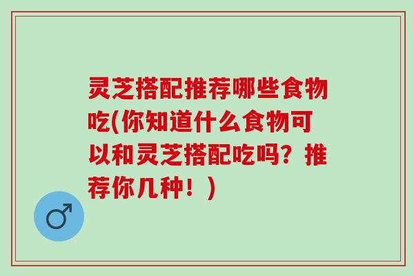 灵芝搭配推荐哪些食物吃(你知道什么食物可以和灵芝搭配吃吗？推荐你几种！)