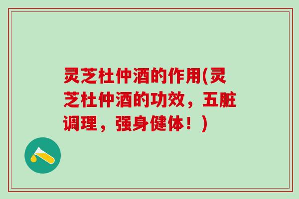 灵芝杜仲酒的作用(灵芝杜仲酒的功效，五脏调理，强身健体！)