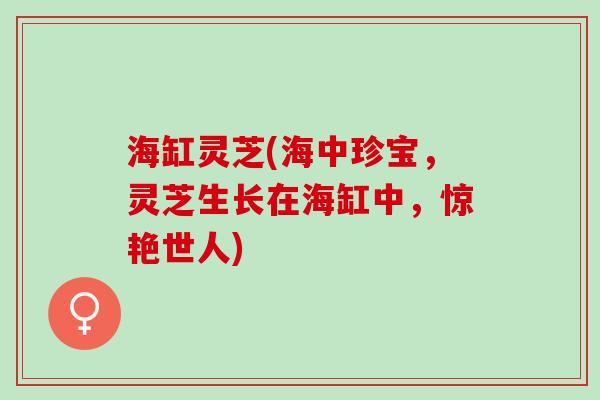海缸灵芝(海中珍宝，灵芝生长在海缸中，惊艳世人)