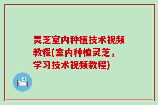 灵芝室内种植技术视频教程(室内种植灵芝，学习技术视频教程)