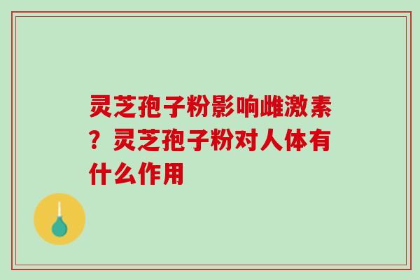 灵芝孢子粉影响雌激素？灵芝孢子粉对人体有什么作用