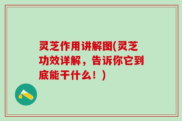 灵芝作用讲解图(灵芝功效详解，告诉你它到底能干什么！)