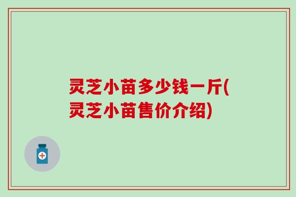 灵芝小苗多少钱一斤(灵芝小苗售价介绍)