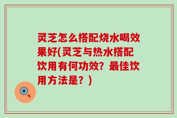 灵芝怎么搭配烧水喝效果好(灵芝与热水搭配饮用有何功效？最佳饮用方法是？)