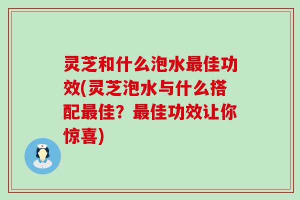 灵芝和什么泡水最佳功效(灵芝泡水与什么搭配最佳？最佳功效让你惊喜)