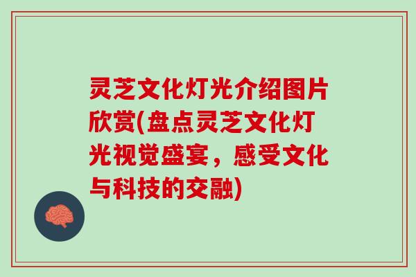 灵芝文化灯光介绍图片欣赏(盘点灵芝文化灯光视觉盛宴，感受文化与科技的交融)