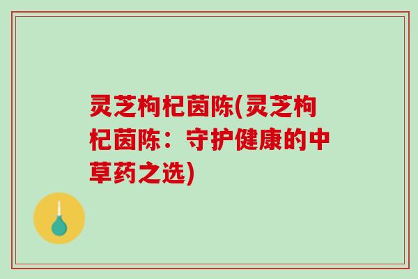 灵芝枸杞茵陈(灵芝枸杞茵陈：守护健康的中草药之选)