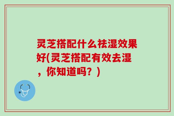 灵芝搭配什么祛湿效果好(灵芝搭配有效去湿，你知道吗？)
