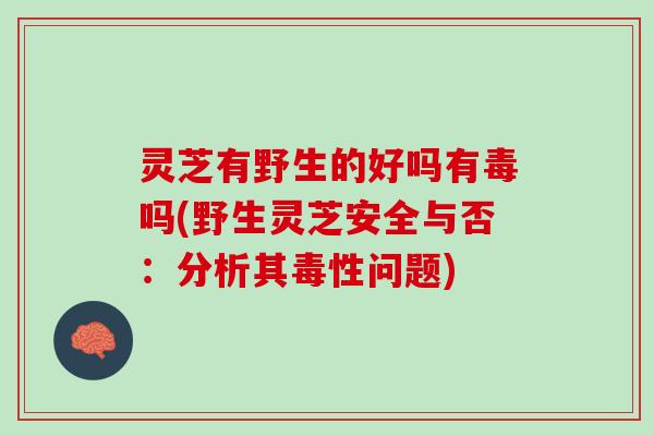 灵芝有野生的好吗有毒吗(野生灵芝安全与否：分析其毒性问题)