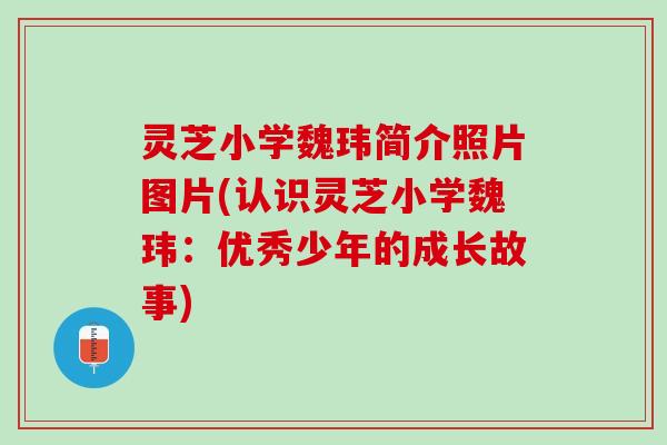 灵芝小学魏玮简介照片图片(认识灵芝小学魏玮：优秀少年的成长故事)
