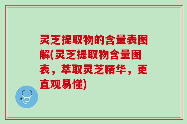 灵芝提取物的含量表图解(灵芝提取物含量图表，萃取灵芝精华，更直观易懂)