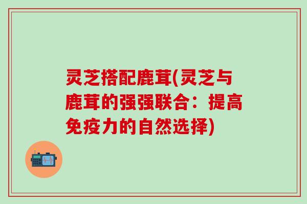 灵芝搭配鹿茸(灵芝与鹿茸的强强联合:提高的自然选择) 灵芝搭配鹿茸(灵芝与鹿茸的强强联合:提高的自然选择)