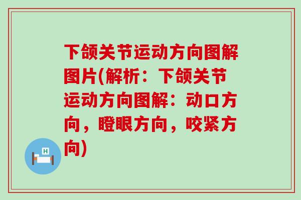 下颌关节运动方向图解图片(解析：下颌关节运动方向图解：动口方向，瞪眼方向，咬紧方向)