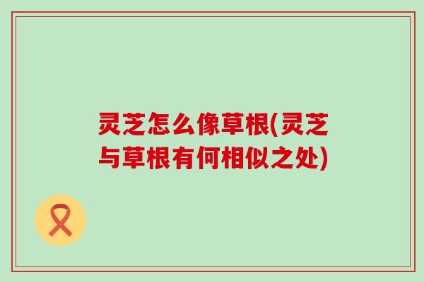 灵芝怎么像草根(灵芝与草根有何相似之处)