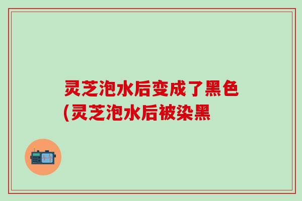 灵芝泡水后变成了黑色(灵芝泡水后被染黑