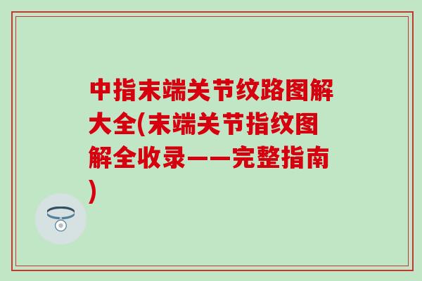 中指末端关节纹路图解大全(末端关节指纹图解全收录——完整指南)