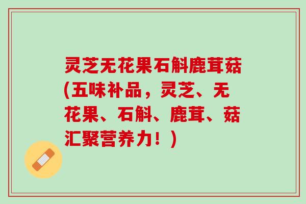 灵芝无花果石斛鹿茸菇(五味补品，灵芝、无花果、石斛、鹿茸、菇汇聚营养力！)